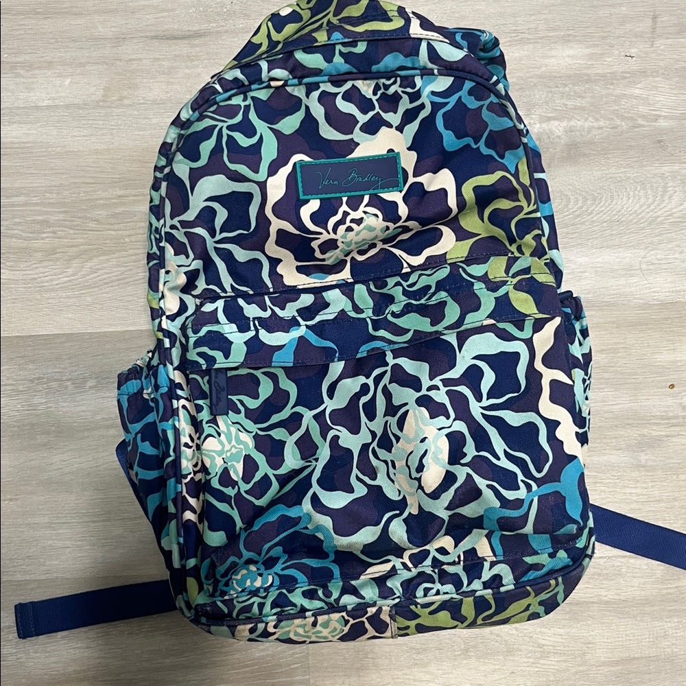 Vera Bradley Blue and Green Patterned Backpack